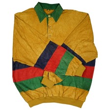 Ziegenvelour Herren Poloshirt Pullover Retro L XL Leder bunt vintage Velourleder