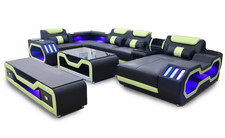 Ecksofa U-Form schwarz