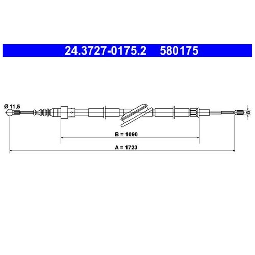 Ate handbremsseil hinten - handbremsseil,