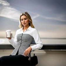 Elegante  Damen Büro-Bluse