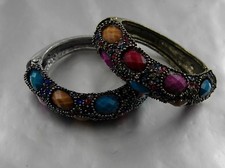  Armreif Happy Day klappbar mit bunten Schmucksteinen wählbar Gold oder Silber