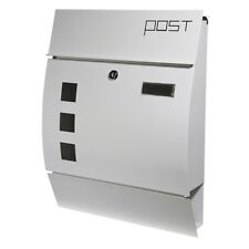 RETOURE Briefkasten Wandbriefkasten Postkasten inkl. Zeitungsrolle Weiß U2