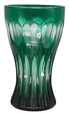 Vintage Smaragdgrünes Kristall-Glas mit filigranem Schliffdesign