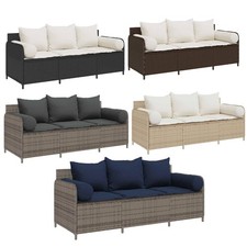 Gartensofa mit Kissen 3-Sitzer