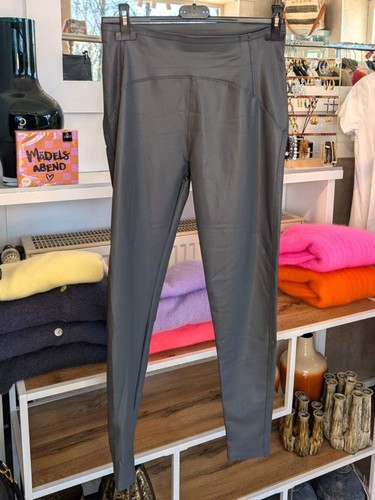 Kunstleder leggings grau - kunstleder,