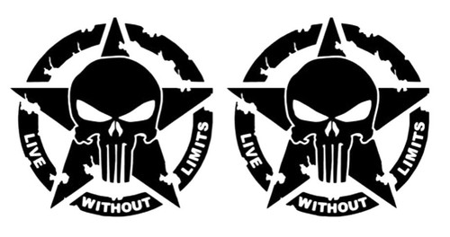 Skull auto aufkleber - 2x,
