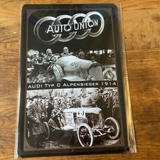 Blechschild Schild 20x30 AUTO UNION TYP C Alpensieger, Poster, Vintage,Audi PK3