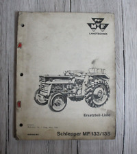 Orignial Massey Ferguson Ersatzteilliste für Traktor MF 133 /135