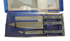 CS Messer Set 3 Stück Fleischmesser Gemüsemesser Brotmesser Edelstahl rostfrei