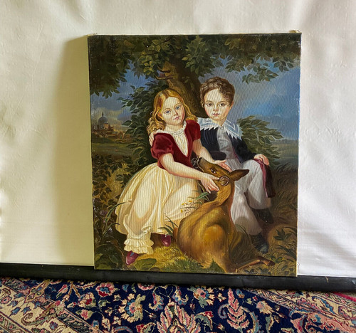 Gemälde motiv kinderpaar mit - gemälde,