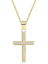 Halskette Gold Kreuz 925 24K