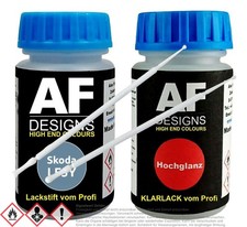 Für Skoda LF5Y Polar Blau Metallic Lackstift Klarlack Lacktupfer Autolack Set