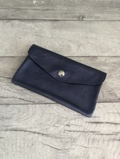 Portemonnaie, Mäppchen, Tabaksbeutel, Blau-metallic, neu, Echtleder