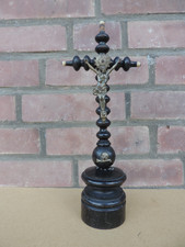ALTES KREUZ KRUZIFIX STANDKREUZ HOLZ SAKRAL ANTIK UM 1900