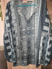 ♥️Neu s.oliver Triangle Tunika/Bluse/ Hängerchen im Boho Style Blau Gr. 54♥