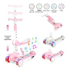 OYAJIA® Kinder Roller LED Räder Kinderscooter Dreiradscooter Scooter Cityroller