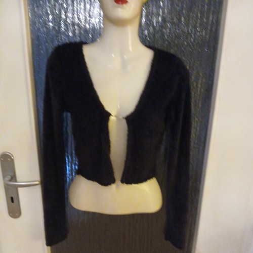 Damen schwarze flauschige