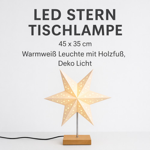Led stern tischlampe warmweiß - tischlampe,