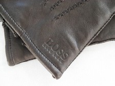 Hugo Boss Leder Handschuhe Gr. 8,5 Dunkelbraun / Futter- Wolle/ UNISEX