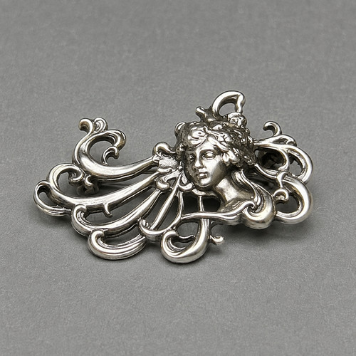 Jugendstil brosche aus 800 - jugendstil-brosche,