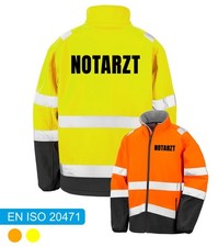 NOTARZT Softshell Warnjacke | Sicherheitsjacke nach DIN EN 20471