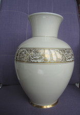 Zeh Scherzer Porzellan Vase Elfenbein Gold Dekor  Vintage     30 cm hoch