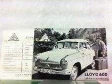 Lloyd 600 Alexander. Mit beiliegender Preisliste gültig ab 1. Juli 1957. Lloyd, 
