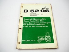 Deutz D5206 Traktor Ersatzteilliste Ersatzteilkatalog Spare Parts List 1975
