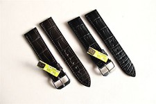 Echt ALLIGATOR FULLCUT Uhrenband Kautschukfutter schwarz od braun 20mm - auch XL