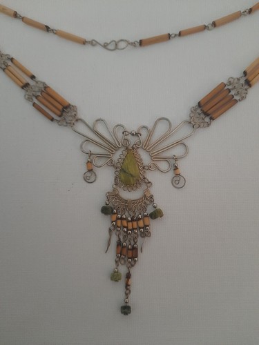 Collier kette mit bambus - kette,