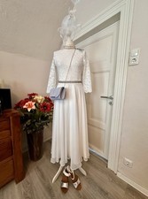 Swing Cocktailkleid mit Spitze festliches Braut Kleid Standesamt Hochzeit „Ivory