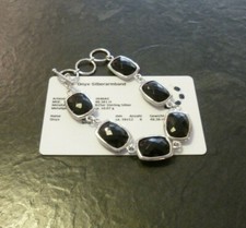 Silberarmband Onyx 925er Sterling Silber Juwelo Onyxarmband 19-22 cm Schachbrett