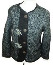 GEIGER DAMEN STRICK WOLLE TIROLER TRACHTEN WALK JACKE + WINDSTOPPER eher Gr. 40