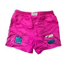 vintage Badeshorts Gr. M pink 90er BW 40-48cm kurze Hose Nylon Shorts TS7