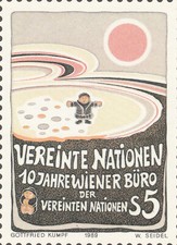 Karte von Gottfried Kumpf 1989 Vereinte Nationen Wiener Büro