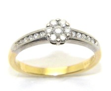 Damen 18 Karat Gold & Diamant Cluster Verlobungsring UK Größe M