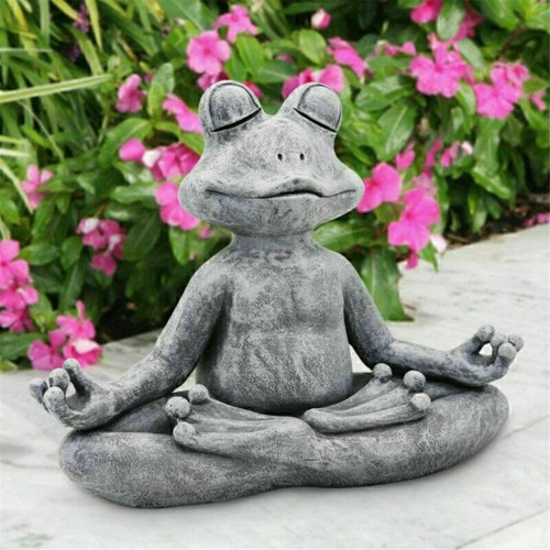 Meditierende froschstatue - meditierende,