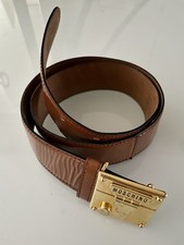 Moschino Gürtel Damen Leder, Gr. 95, Farbe Cognac, Breite 4 cm