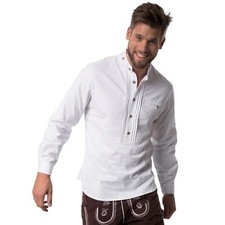 Männer Trachtenhemd Langarm Hemd Oktoberfest Wiesn weiß Biesen traditionell neu