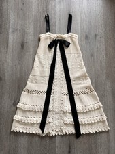 CHANEL original NEU Kleid Creme Beige Schwarz XS/S/34/36  Lana Wolle Hochzeit