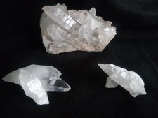 3x Bergkristall Spitze Druse