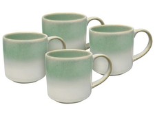 vanWell Kaffeebecher 4erSet 42cl mit Farbglasur Steingut (grün) - B-Ware