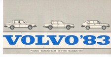 VOLVO Preisliste Modelljahr 1983 Auto-Prospekt Broschüre Klapp-Prospekt B10027