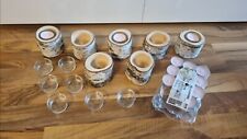 7x Naturholz Kerzenständer Teelichthalter Teelichter Adventskranz