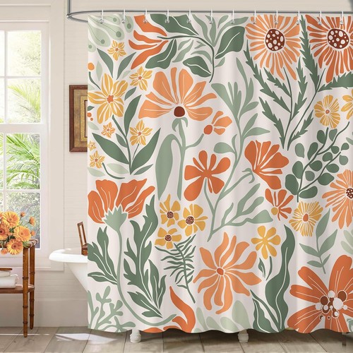 Duschvorhang boho blumen - duschvorhang,