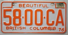 Kanada Nummernschild 1976 1978