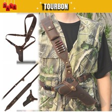 TOURBON Leder Pistole Revolver Schulterholster Pistole .38/9mm Munitionsschlinge