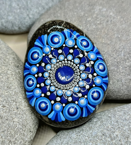Mandala stein blau - stein,,
