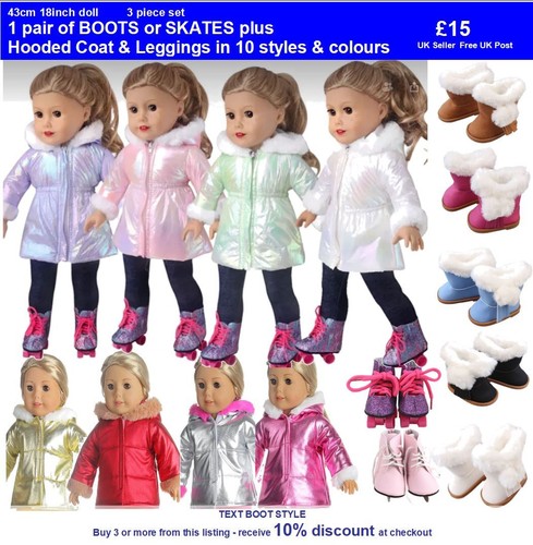 Puppenkleidung 15 set - *18",