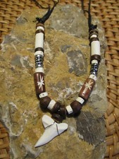 HaifischzahnKette Surferkette, Surfer Band , Fischknochen, Karibik Shark Cocos